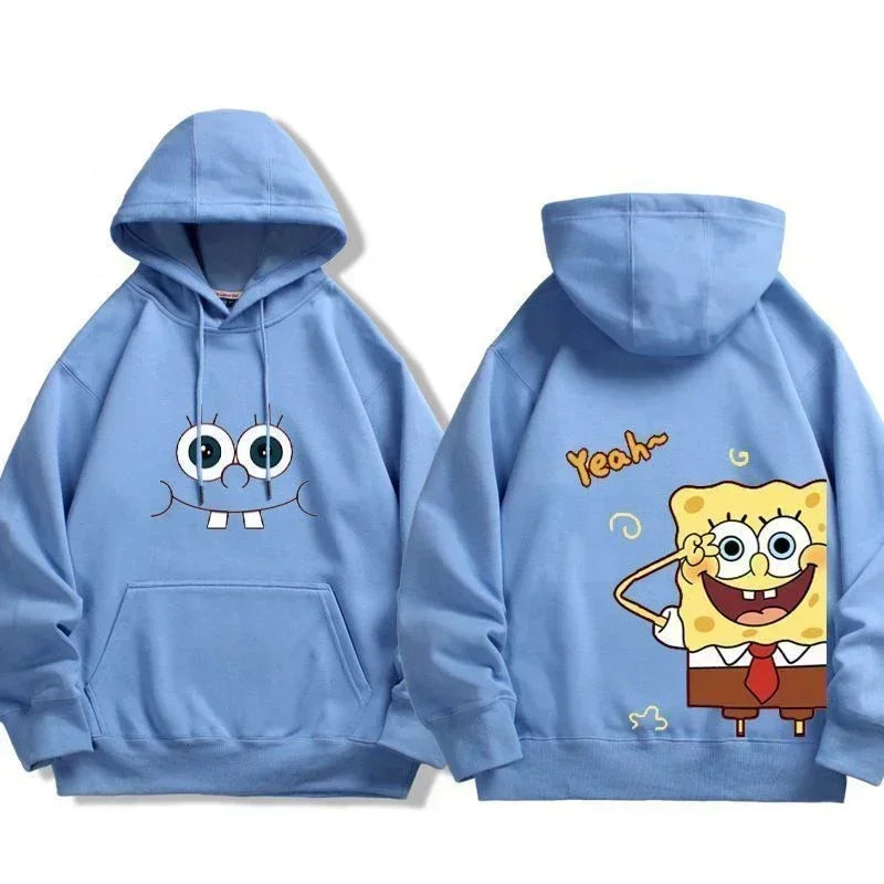 New Pattern Spongebob Cartoon Anime Printing Men's and Women's Hoodies Autumn and Winter Fashionable Couple's Clothing Hoodie