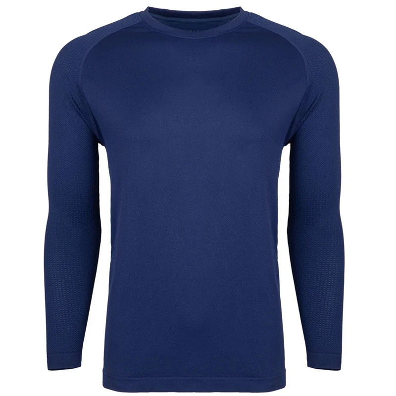 Spring Autumn New Men's Long Sleeve T-Shirt Gym Sports Fitness Tight Fitting Clothing Quick Drying Breathable Elastic Base Shirt