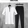 Ice Silk Short Sleeve T-shirt For Men Casual Relaxed Comfortable Breathable Large Size Two-Piece Set 7XL