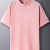 100% pure cotton summer high-end brand men's short sleeve round neck fashionable style half sleeved top breathable T-shirt