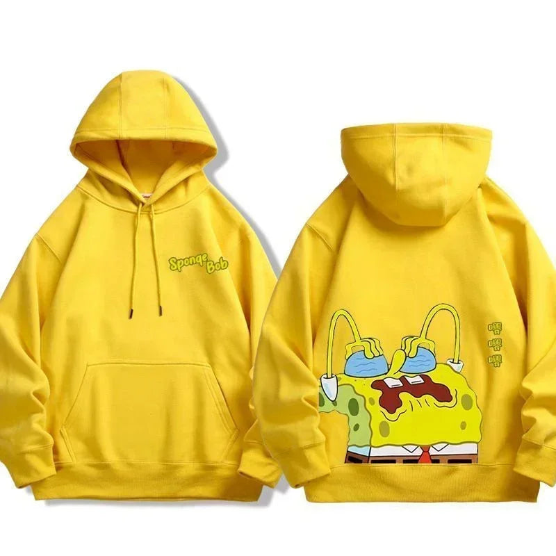 New Pattern Spongebob Cartoon Anime Printing Men's and Women's Hoodies Autumn and Winter Fashionable Couple's Clothing Hoodie