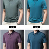 Solid Color Short-sleeved T-shirt Ice Silk Breathable Men's Business Casual Polo Shirt