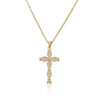 NEWBUY Gold Color Jesus Cross Pendant Stainless Steel Chain Necklace For Women Men Classic Design Christain Jewelry Gift