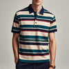 Men's Polo T-Shirt Streetwear Fashion Stripe Printing Summer New Short Sleeves Button Tops Oversized Casual Golf High-quality