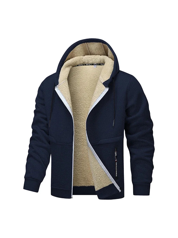 Lamb Fleece Lining Thicken Cardigan Hoodie