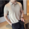 Men Polo Shirt Thin British Style Solid Casual Slim Fit Short Sleeved Top T-shirt Fashion Streetwear Men Clothing