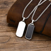 Stylish Mens Geometric Square Necklaces,Black Enamel Rectangle Pendant with Rope Box Chain Collar,Trendy Jewelry Gifts