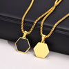 Stylish Mens Geometric Square Necklaces,Black Enamel Rectangle Pendant with Rope Box Chain Collar,Trendy Jewelry Gifts