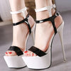 Summer 16cm High Heels Sandals Women Sexy Peep Toe Platform Ankle Buckle Strap Super-high Heel Shoe Party Pumps Gladiator Sandal