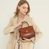 Genuine Leather Women luxury bag high quality Simple vintage Fashion Postman handbags ladies shoulder green small bag