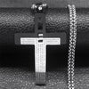 Christian Jesus Cross Necklace Chain for Men Stainless Steel Gold Color Bible Prayer Man Male Jewelry collar hombre N2005S02