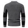 New Autumn and Winter Knitted Sweater Round Neck Warm Color Blocked Pullover Sweater Men