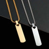 Simple Trendy Clavicle Chain Men Rectangle Bar Geometric Pendant Necklace Fashion Jewelry Decoration Accessories