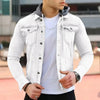 Casual Hooded Single-breasted Jacket Men's Solid Color Jacket Casual Coat Double Pockets