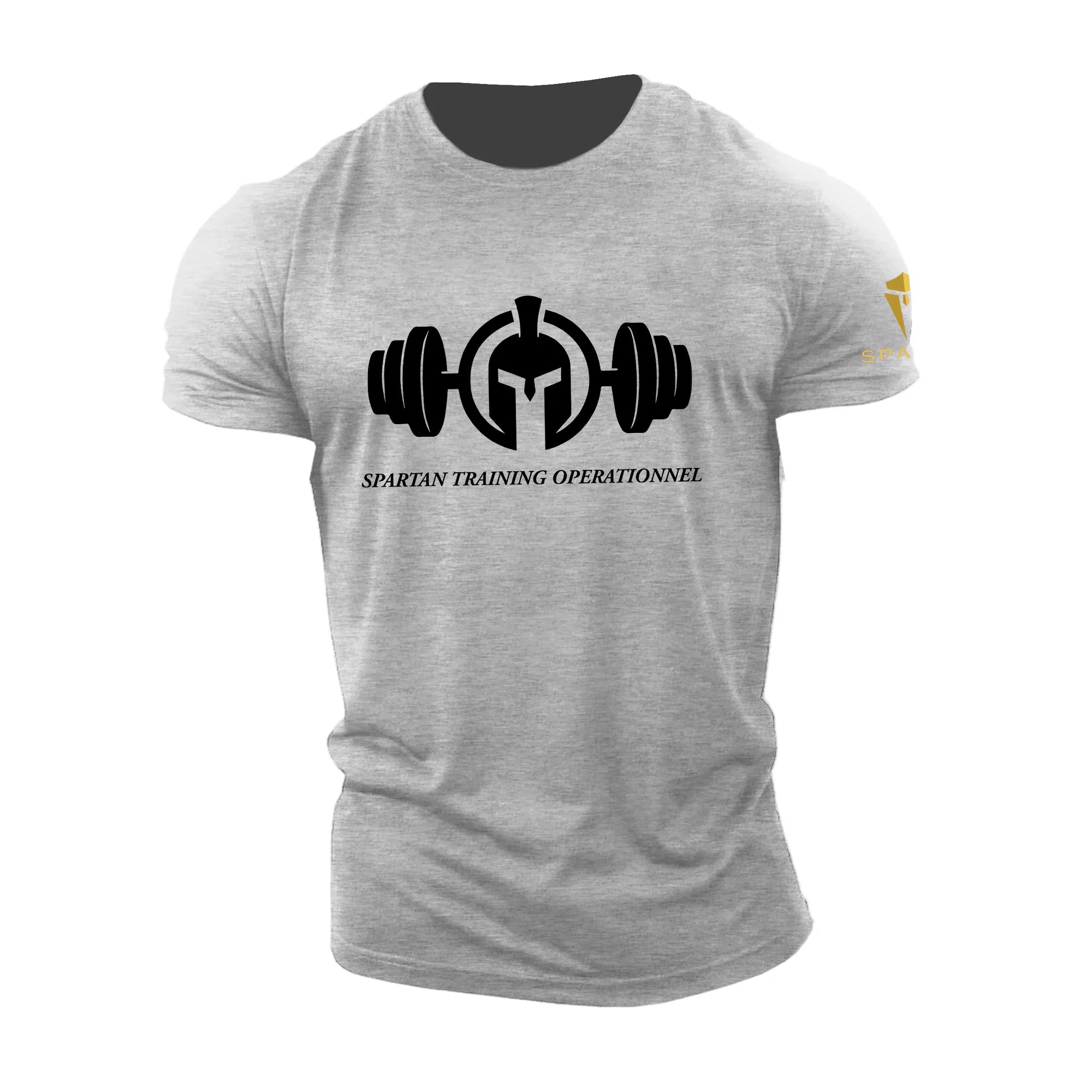 Men's Quick Drying Gym Fitness T-Shirts Spartan Graphic Print Black T-Shirt Summer Large Size Outdoor Sports Short Sleeeve Top