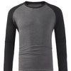 New Casual Fashion Long Sleeves T Shirt Men Spring Autumn Patchwork Gym Clothing Fitness T-shirt Sports Raglan Sleeves Tshirt