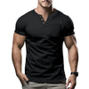 Short-sleeved V Neck T-shirts Fashion Simple Casual Pullover Tops Solid Breathable Sport Fitness Tees for Men