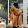 Hot selling Fashion Winter New Real Fox Fur Coat Women Hooded Natural Silver Red Fox Fur Jacket Female Thick Warm Outerwear