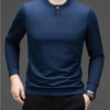 High-quality Men's Long-sleeved T-shirt, Casual, Versatile Men's Daily Henley Shirt, Autumn Thickened Men's O-neck Undershirt.