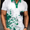 Fashion Summer Best-Selling Men's Short-Sleeved Polo Shirt, Positioning Digital Print, Lapel, Button, Street Men's Top