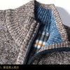 M-4XL Autumn/Winter New Men's Plush Thickened Knitted Jacket Vertical Neck Zipper Sweater Cardigan Warm Coat Jacket Jacket