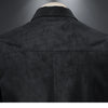 Minglu Spring Autumn Faux Leather Men's Jackets Luxury Long Sleeve Solid Color Single Breasted Male Overcoat Casual Man Coats