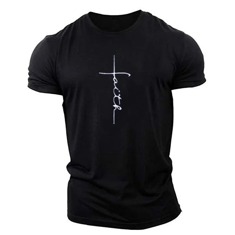 Men's Sports Letter T-Shirts Short Sleeve Summer Gym Fitness Black T Shirt Workout Sporty O-Neck Casual Tops Tee Plus Size 6XL