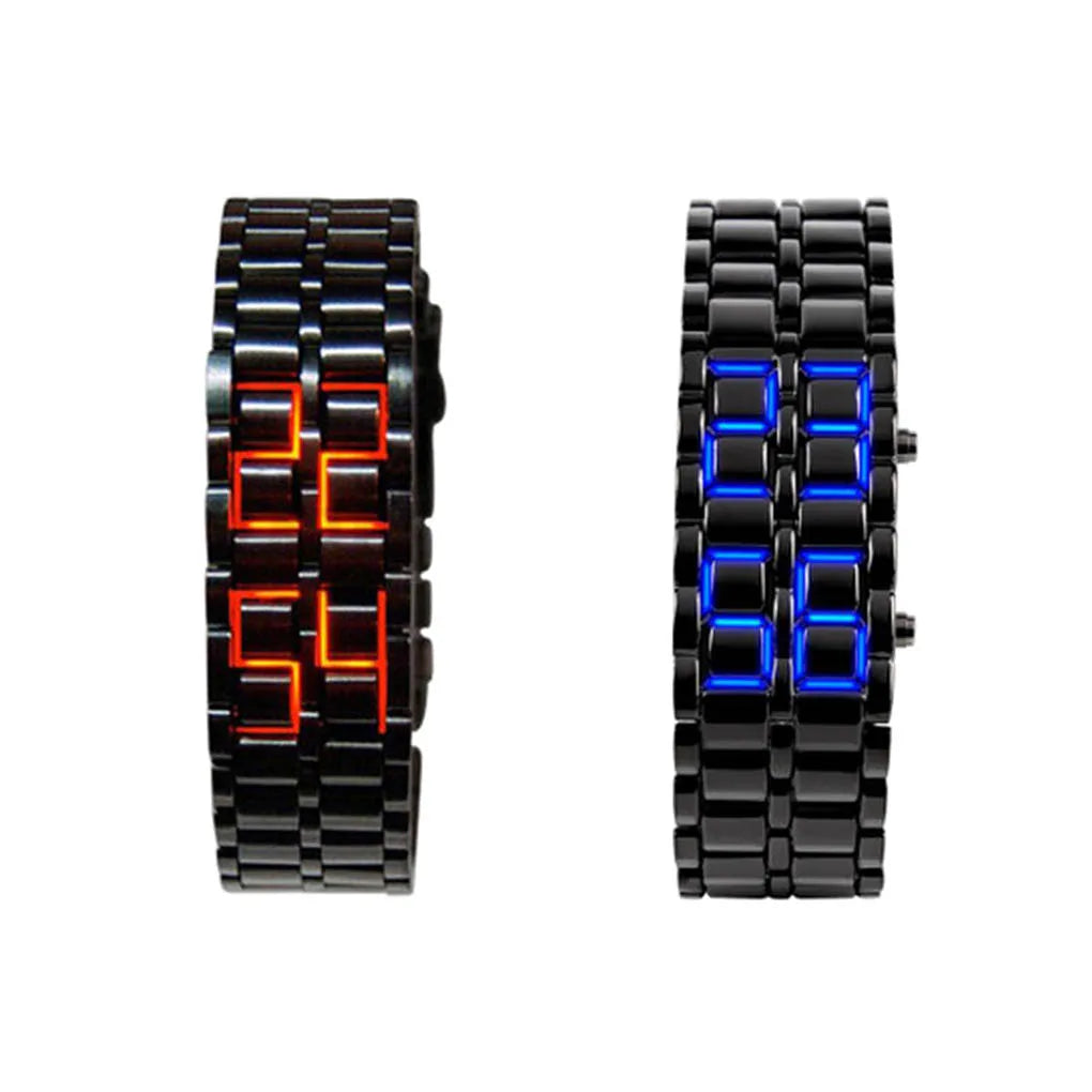 Women Men Watch Lava LED Fashion Accessory Bracelet Friendship Retro Style Hand Wrist Wristwatch Full Steel Chain Decoration