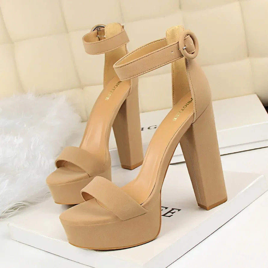 Women High Heel Shoes Sexy Party Nightclub Platform Elegant Sandals Wedding Shoes Bridal Pumps Summer Peep Toe Luxury Thick Heel