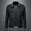 Minglu Spring Autumn Faux Leather Men's Jackets Luxury Long Sleeve Solid Color Zipper Casual Motorcycle Male Overcoats Man Coats