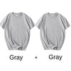 2PCS 100% Cotton Solid T Shirts Men's and Women's Short Sleeve White Tees Casual Breathable Loose Round Neck T-shirt Couple Tops