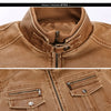 Motorcycle Riding Jacket Washed Retro Motorcycle Pu Leather Jacket Large Size Loose Multi-pocket Men's Leather Jacket