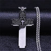 Christian Bible Cross Chain Necklace Stainless Steel Pendant Necklace for Men Religious Prayer Jesus Jewelry corrente masculina