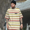 Men's Striped Short Sleeve T-shirt, 3D Printed, Oversized, Everyday Casual, Loose Shirt, Comfortable and Cool for Summer