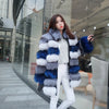 Maomaokong Real Fur Coat Winter Women Silver Fox Fur Luxury Warm Thick Furry Fox Fur Coat Long Natural Fur Jackets