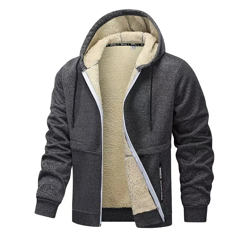 Lamb Fleece Thick Coat Cardigan Hooded