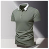 Summer men's POLO shirt, ice silk quick drying short sleeved pure cotton T-shirt, solid color business lapel half sleeved top