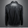 Minglu Spring Autumn Faux Leather Men's Jackets Luxury Solid Color Turn Down Collar Zipper Male Overcoats Motorcycle Man Coats