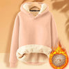 Velvet Warm Hoodies For Women Winter Tops Y2K Clothing Casual Hooded Sweatshirt Ladies Solid Color Long Sleeved Plush Pullover