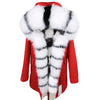 MAOMAOKONG Winter Women Real Fur Coat Fox Fur Liner Warm Jacket With Natural Fur Collar Silver Fox Big Collar Long Parkas