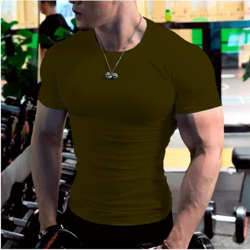 Men Fashion Tops Tee Shirt Plain Slim Fit t Shirt Short Sleeve t-Shirts For Men Gym Shirts Casual White t-Shirt Man Clothes 5XL