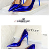 Women High Heels Blue Green Valentine Pumps Luxury Glossy Stiletto Wedding Bridal Nightclub Fashion Simple Solid Color 1829-2