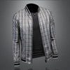 Minglu Spring Autumn Stand Collar Men's Jackets High Quality Plaid Zipper Male Coats Fashon Sport Casual Male Overcoat 5XL