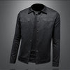 Minglu Floral Jacquard Men's Jackets Hihg Quality Spring Autumn Solid Color Single Breasted Male Outerwear Black Man Coats 5XL