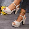 Sandals Women Summer 2025 Platform High-heeled Elegant Comfortable and Elegant Fashion Black Offer