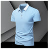 Summer men's POLO shirt, ice silk quick drying short sleeved pure cotton T-shirt, solid color business lapel half sleeved top