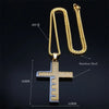 Christian Jesus Cross Necklace Chain for Men Stainless Steel Gold Color Bible Prayer Man Male Jewelry collar hombre N2005S02