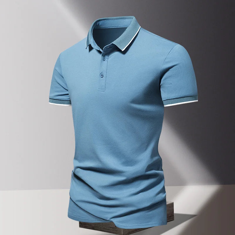 POLO shirt Summer men's loose short sleeved T-shirt, ice silk quick drying simple fashion solid color casual short sleeved top