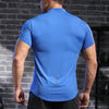 Men's Fitness Ice Silk Sports Tight Tops Running Training Dry Fit Short Sleeve with Half Zip Bodybuilding Tee Muscle Fit T-shirt