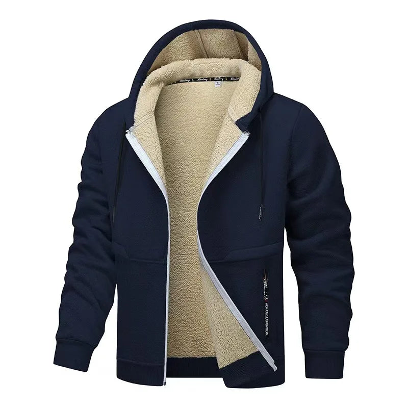 Lamb Fleece Thick Coat Cardigan Hooded